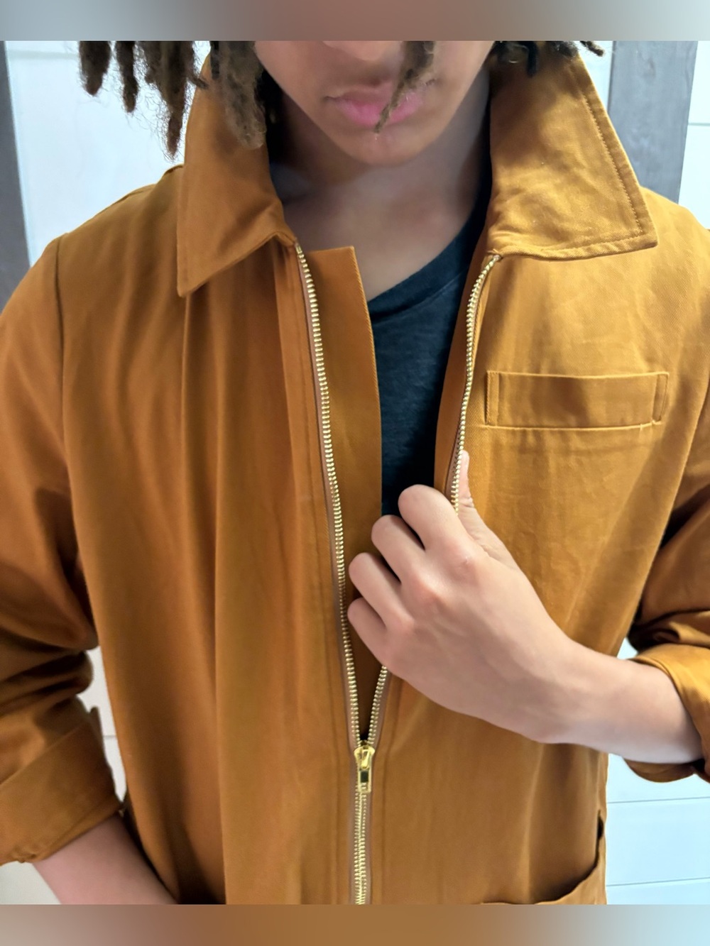 Unisex RedSky Baggy Boiler Suit in Rich Mustard Canvas Cotton Full Front Zip - L